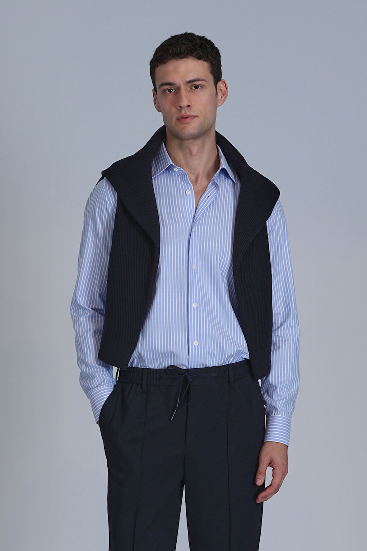 Strıt Erkek Basic Gömlek Slim Fit Mavi