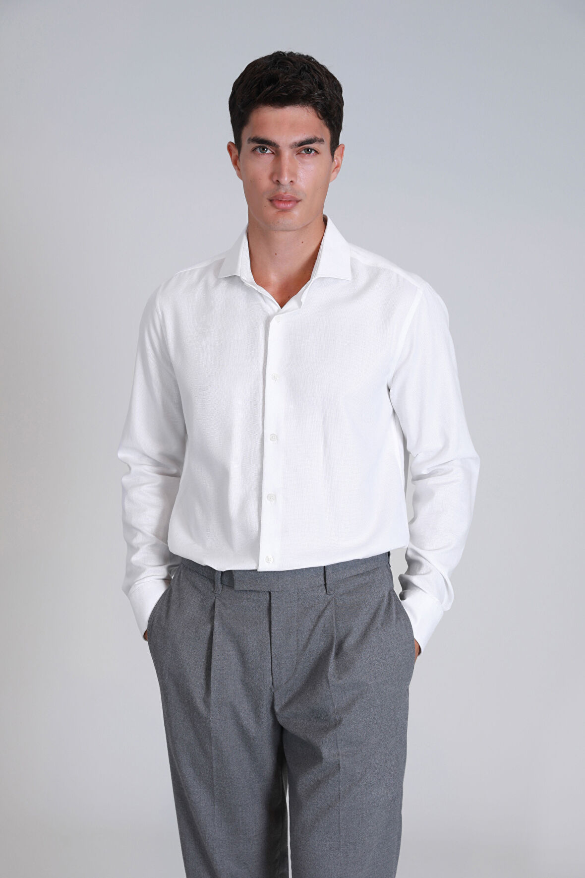 Lufian Erkek Wonder Comfort Fit Basic Gömlek 112010639 Beyaz