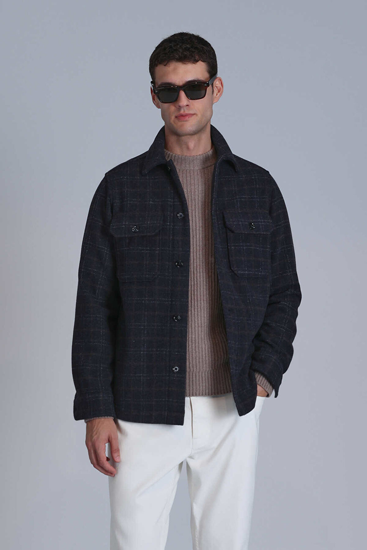 Lufian Erkek Focus Basic Slim Fit Gömlek 112010661 Antrasit