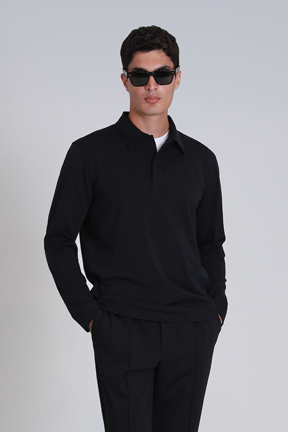 Lufian Erkek Evan Uzun Kol T-Shirt 112040034 Siyah