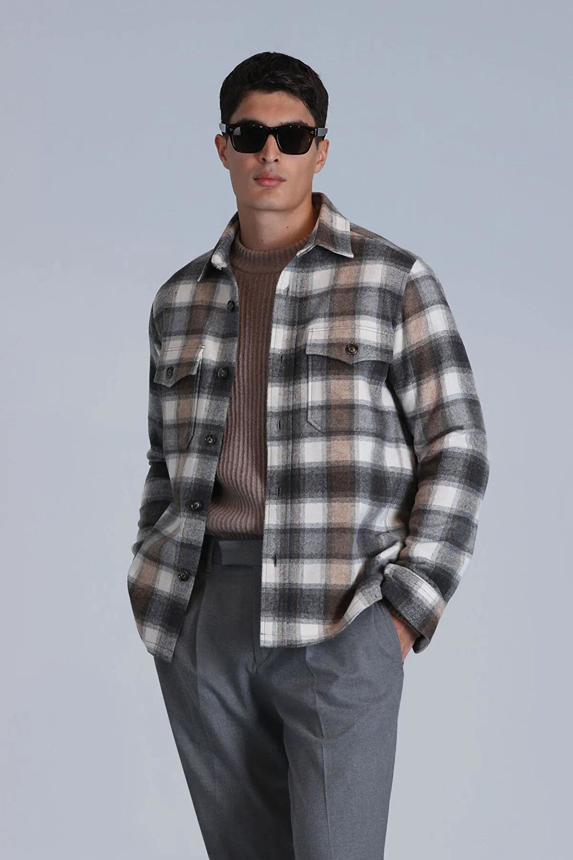 Lufian Fresher Erkek Basic Gömlek Slim Fit Kum