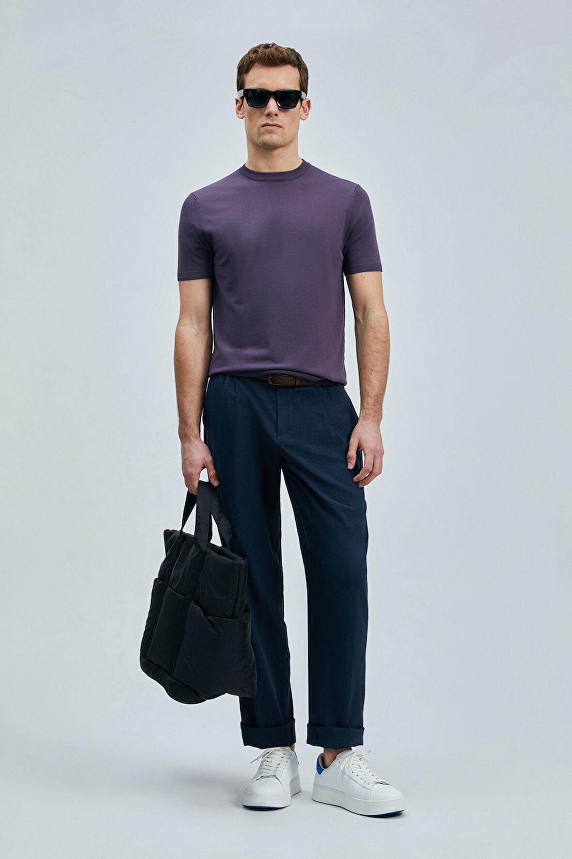 Lufian Tıno Erkek Modal Karışımlı Kazak Mürdüm