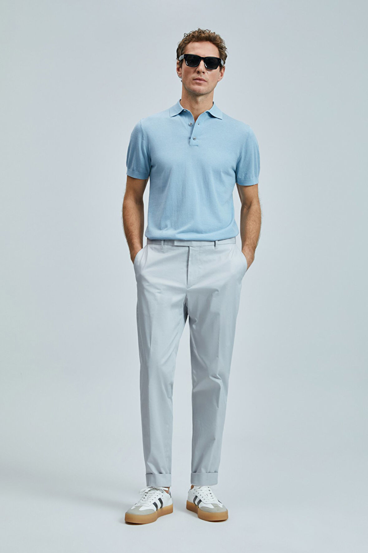 Lufian Erkek Plus Smart Slim Fit Chino Pantolon 111190339 Taş