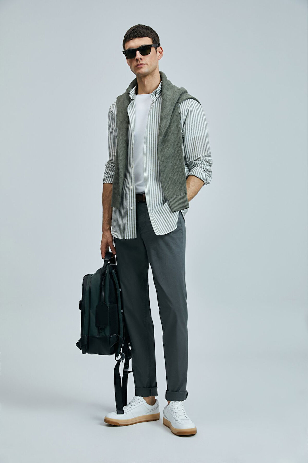 Helt Spor 5 Cep Erkek Pantolon Slim Fit Koyu Yeşil