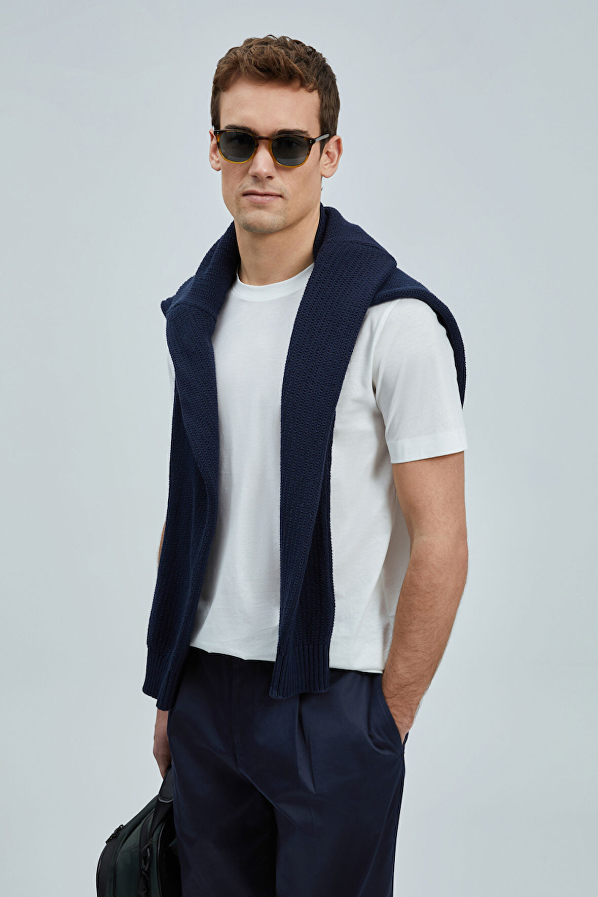 Lufian Erkek Bran Modern Grafik T-Shirt 111020262 Kırık Beyaz