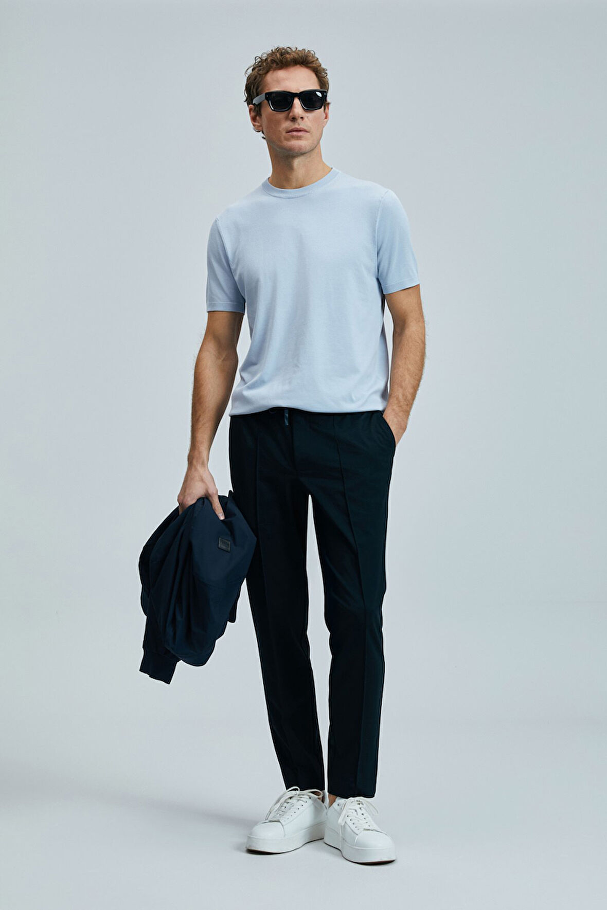 Tıno Erkek Modal Karışımlı T-shirt Açık Gri