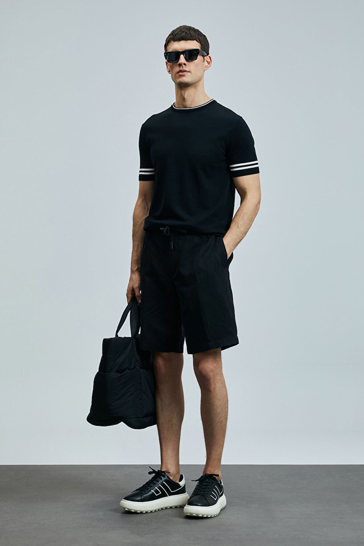 Lufian Erkek Ross Spor Chino Slim Fit Şort 111210077 Siyah