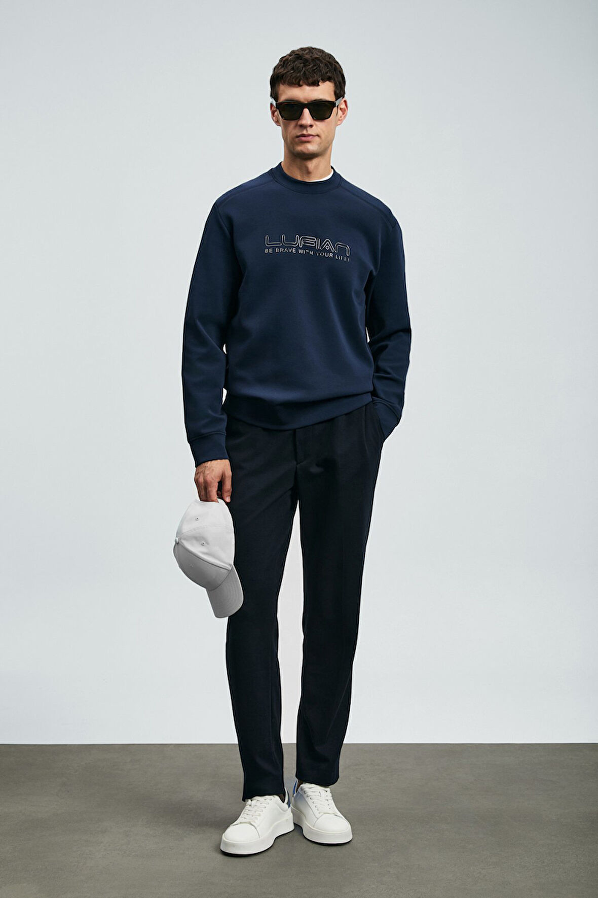 Lufian Luther Erkek Sweat Shirt 112030171 Lacivert S