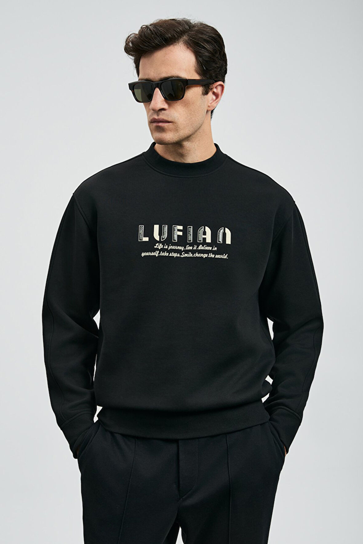 Lufian Oracle Erkek Sweat Shirt 112030178 Siyah Xl