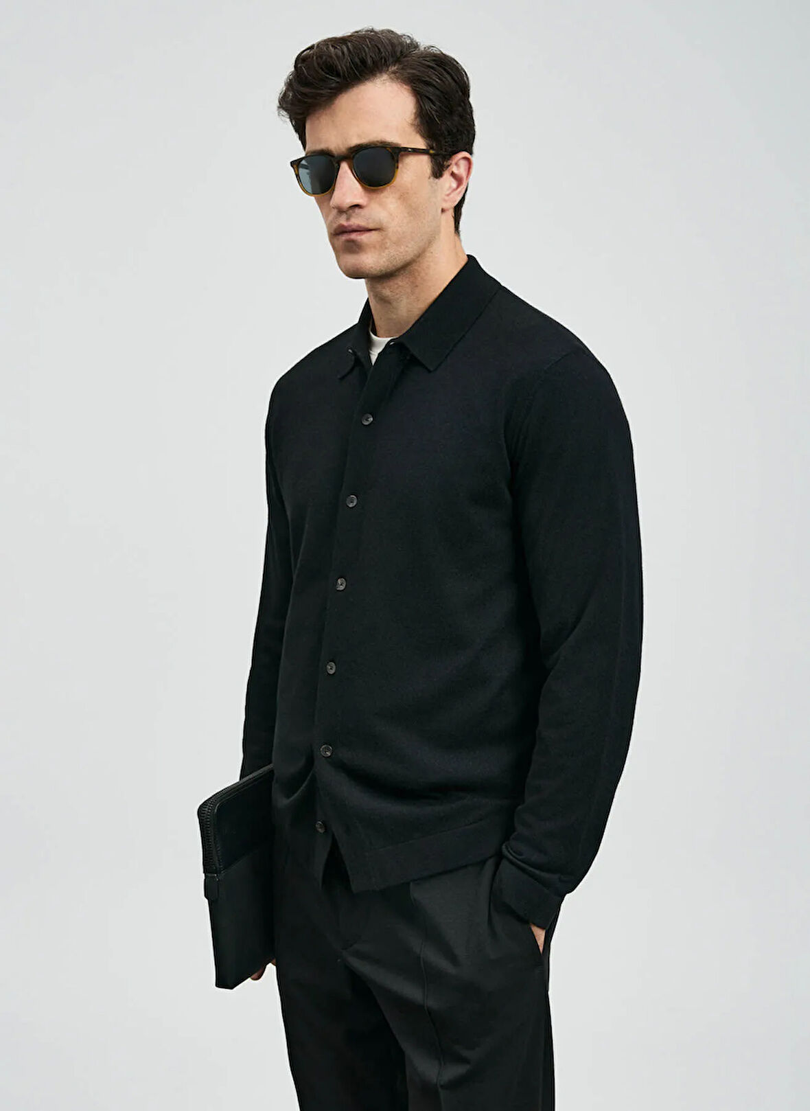 Lufian Polo Yaka Slim Fit Siyah Erkek Kazak KENNY