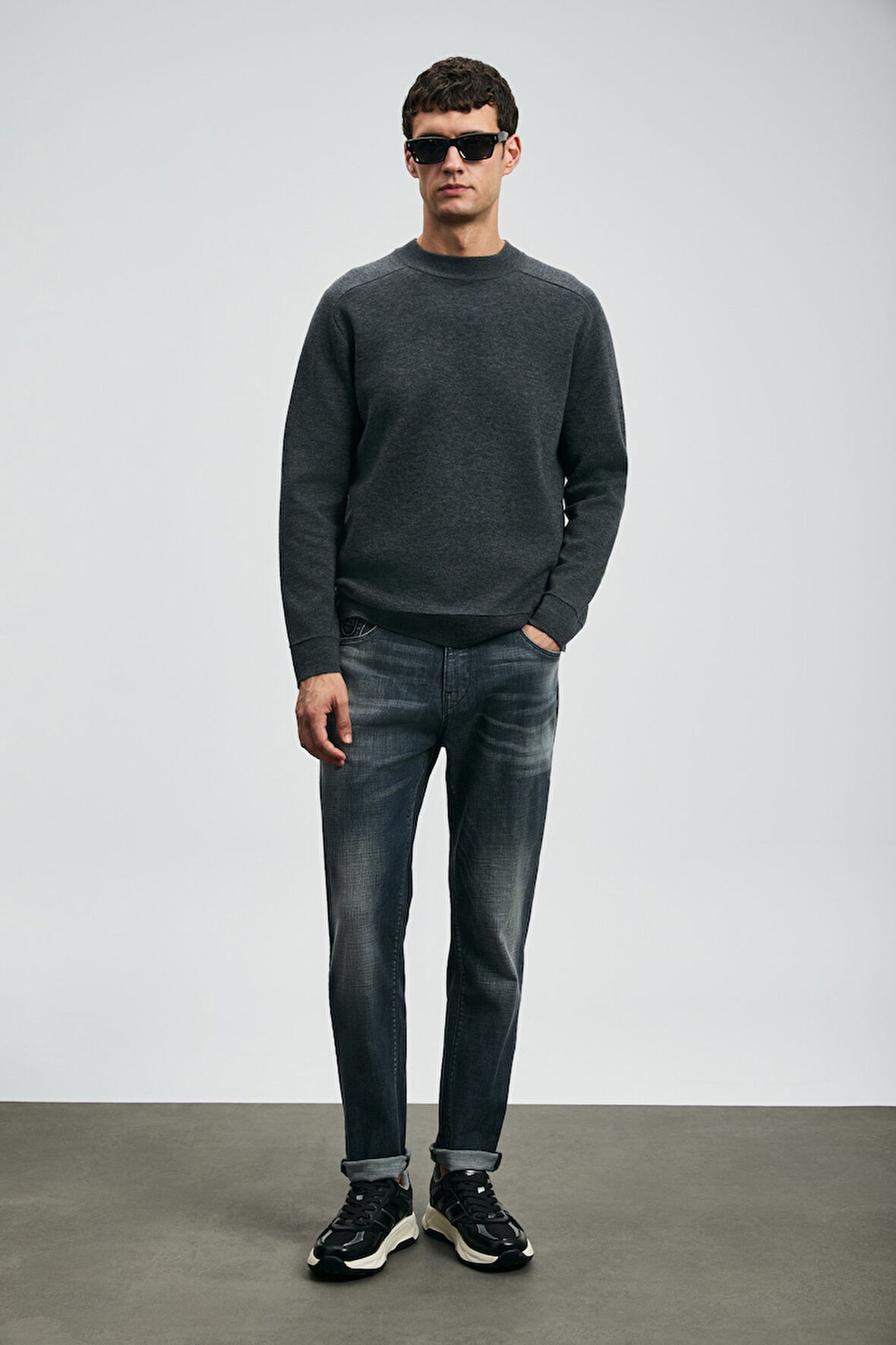 Lufian Erkek Hegel Spor Slim Fit Jean Pantolon 112200265 Gri