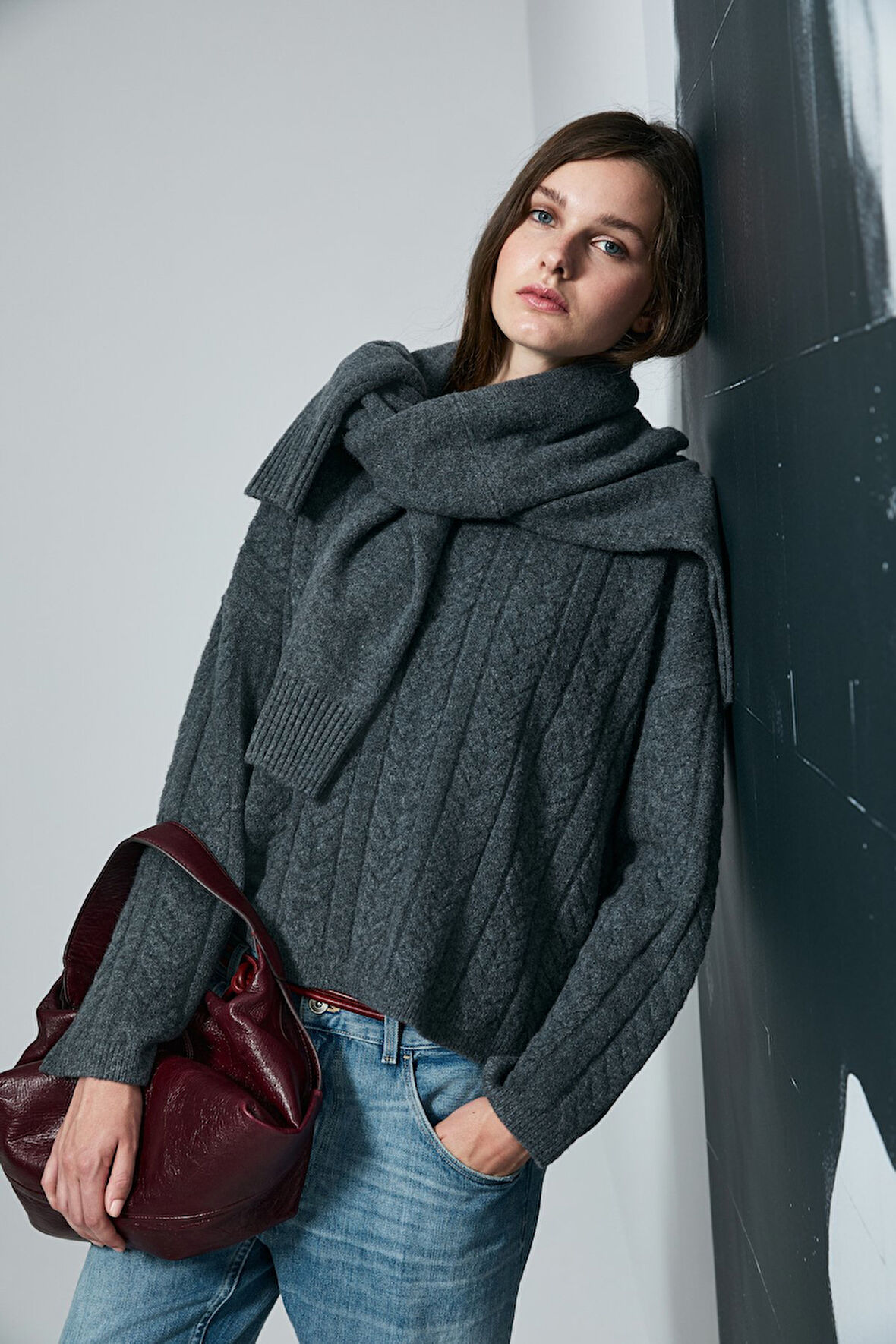 Lufian Mira Kadın Kazak 122090040 Antrasit