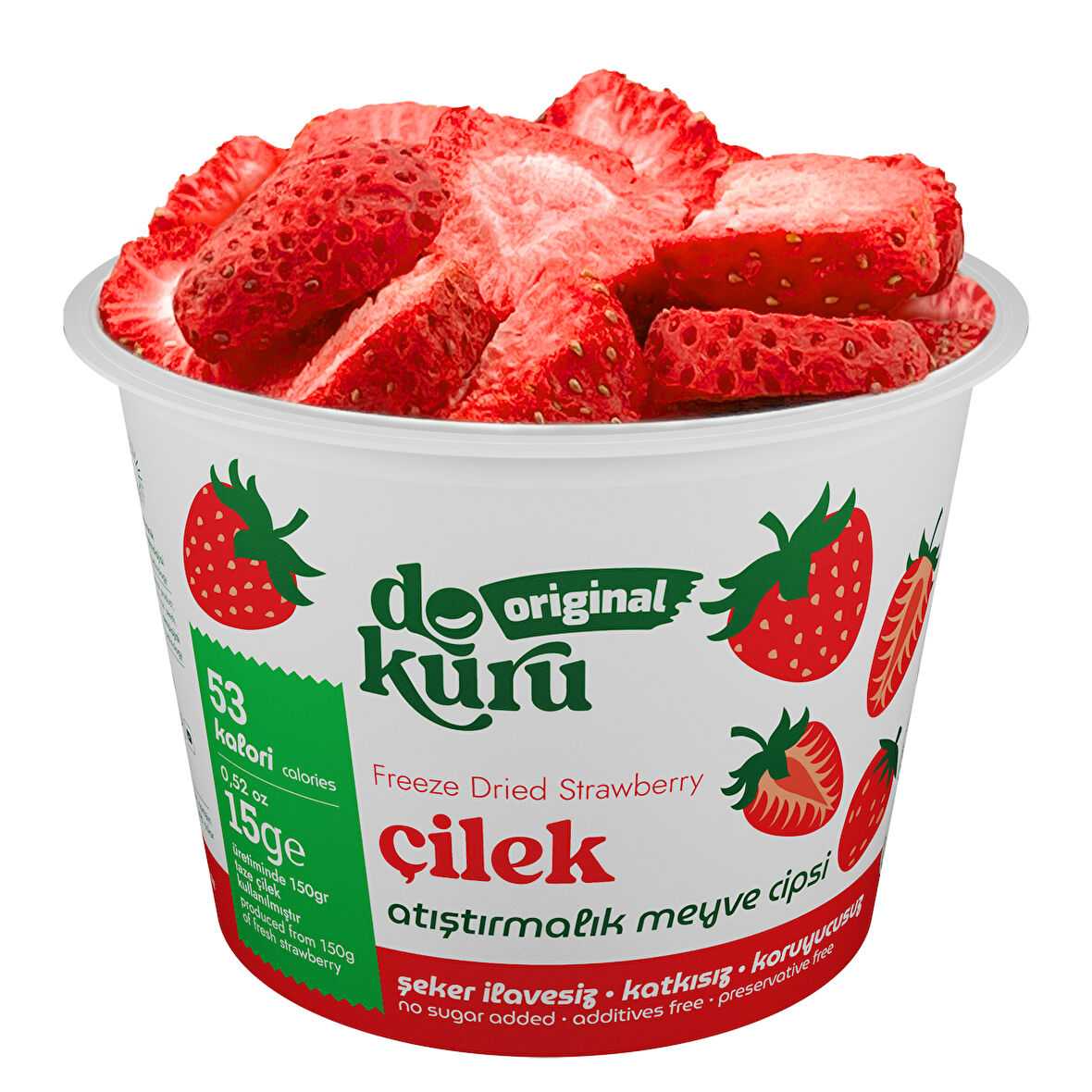 Dokuru Original Çilek Atıştırmalık Meyve Cipsi