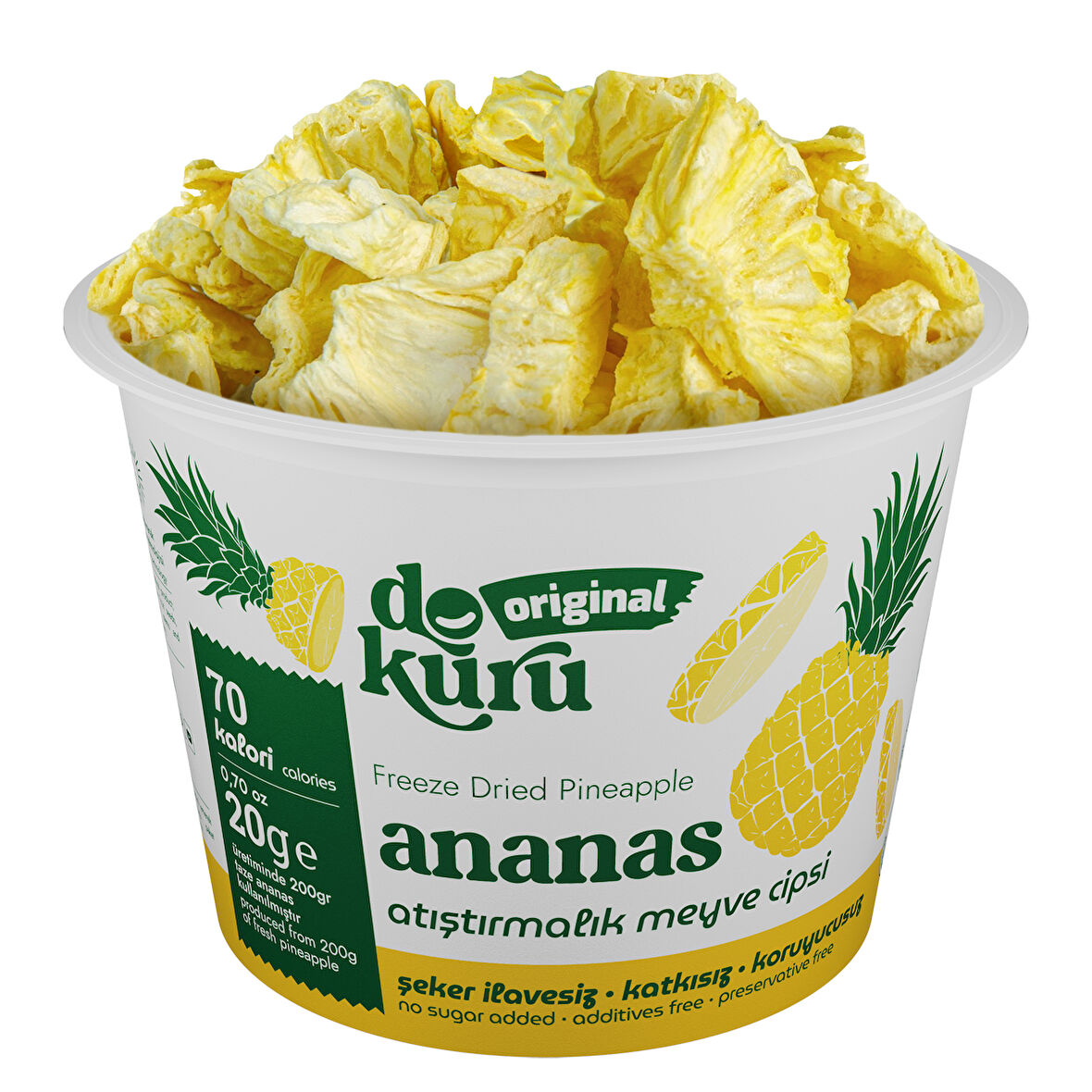 Dokuru Original Ananas Atıştırmalık Meyve Cipsi