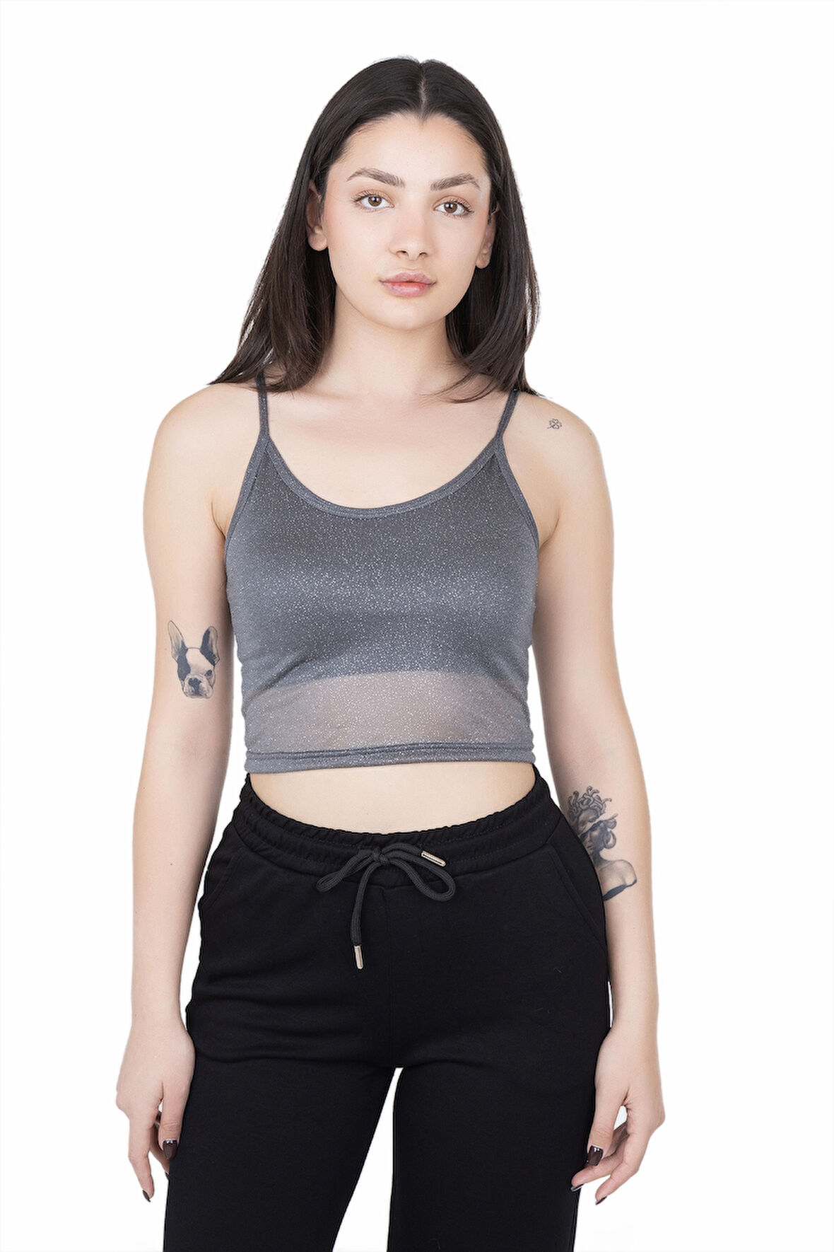 Looksense Kadın Simli Astarlı Crop 04007