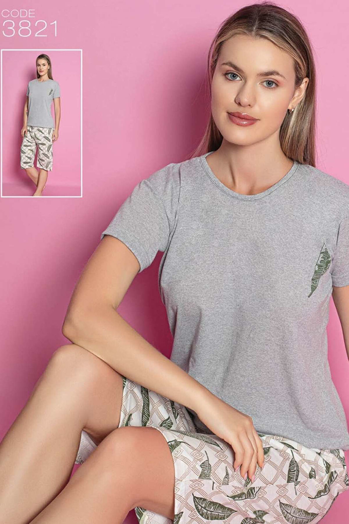 Reo Kadın Kısa Kol Şortlu Pijama Takım 3821  