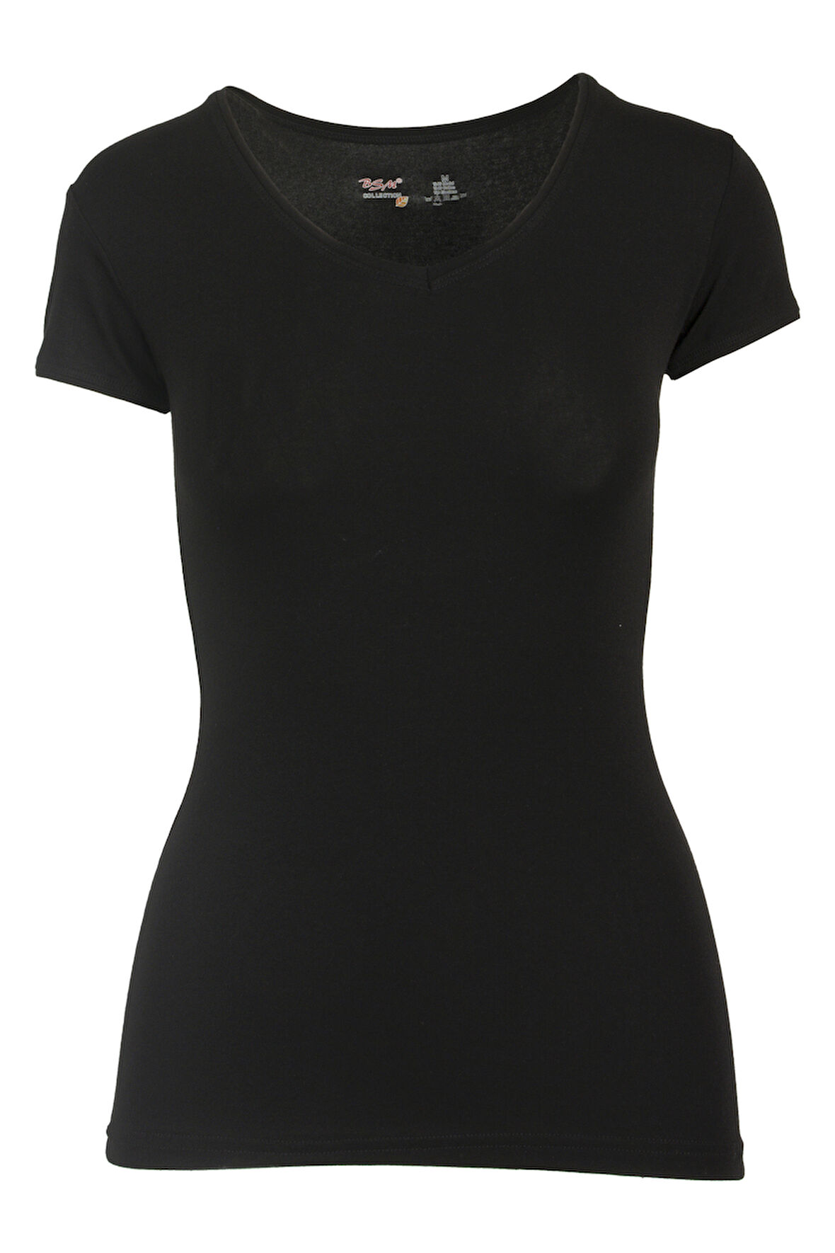 Bsm Kadın Modal V Yaka Kısa Kol Body 46543 