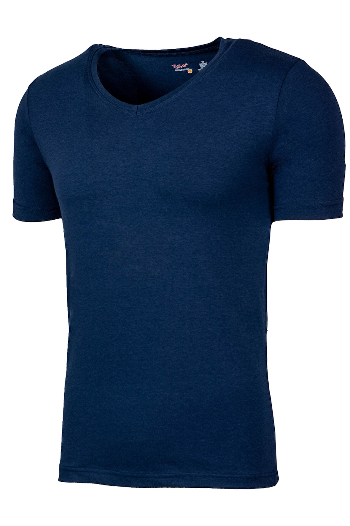 Bsm Erkek Likralı Kısa Kol V Yaka T-shirt 55023 