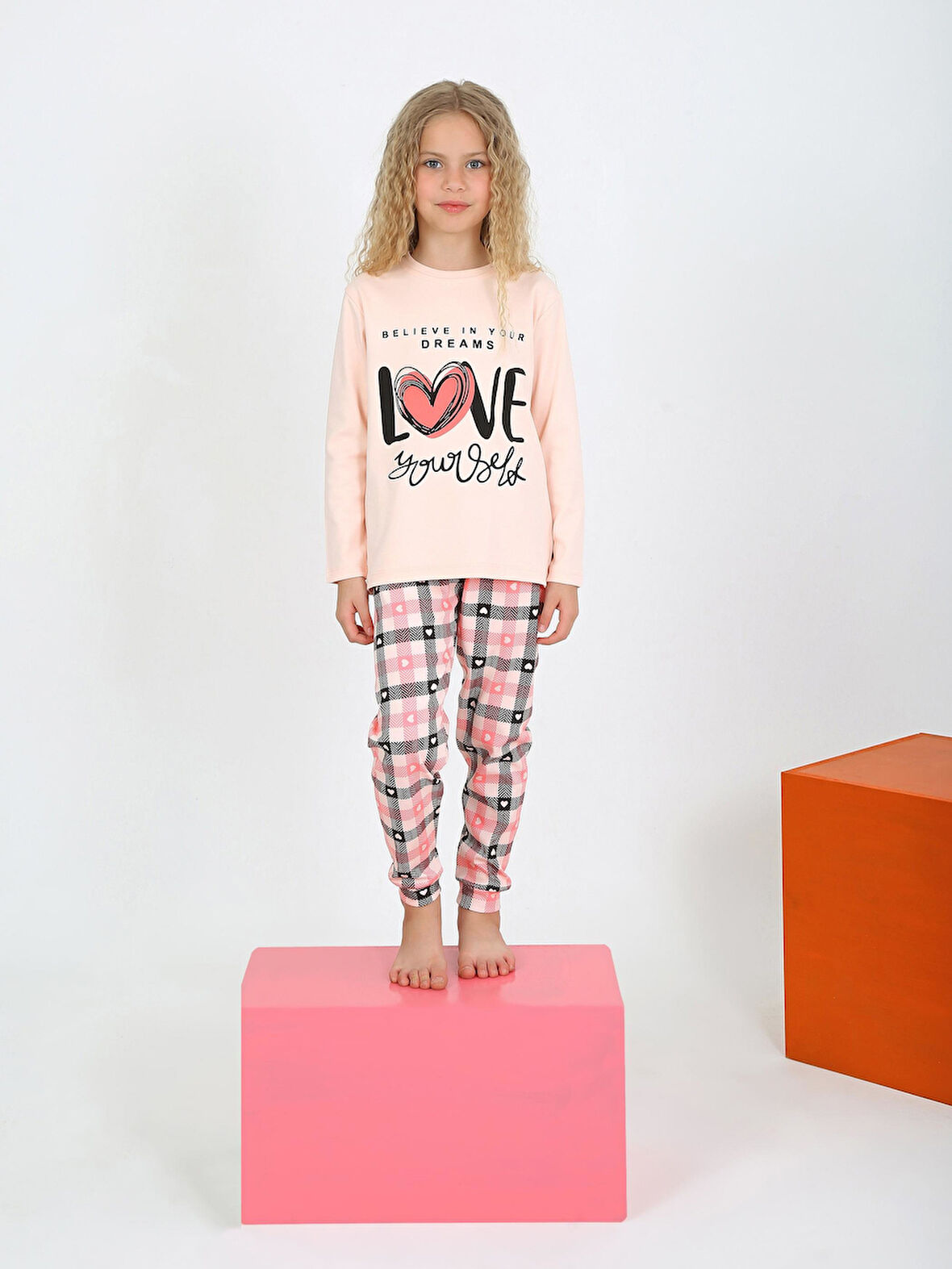 Kız Çocuk Uzun Kollu %100 Pamuklu Düğmeli Pijama Takımı Your Dreams