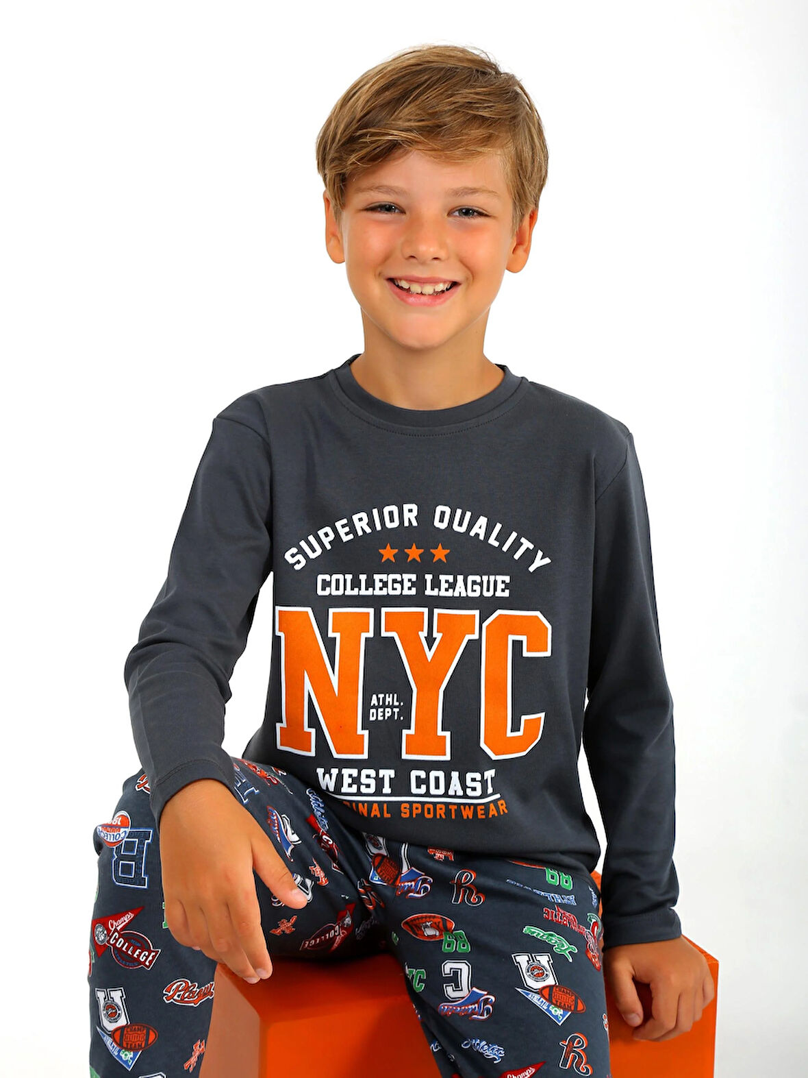 Erkek Çocuk Uzun Kollu %100 Pamuklu Pijama Takımı West Coast