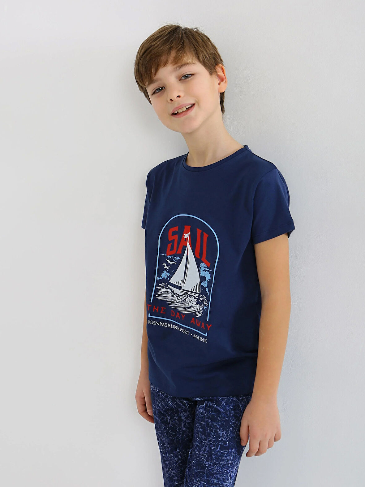 Erkek Çocuk Kısa Kollu %100 Pamuklu Pijama Takımı Sail