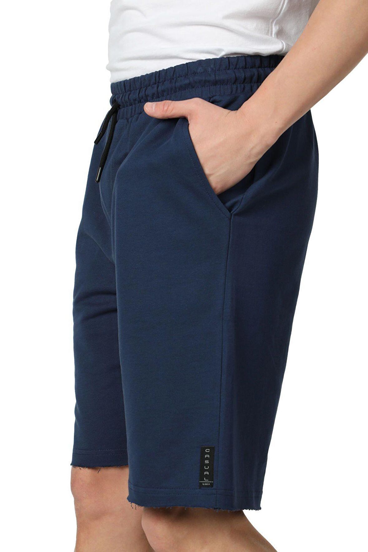 defy's ERKEK PAÇA DETAYLI ŞORT İNDİGO - S