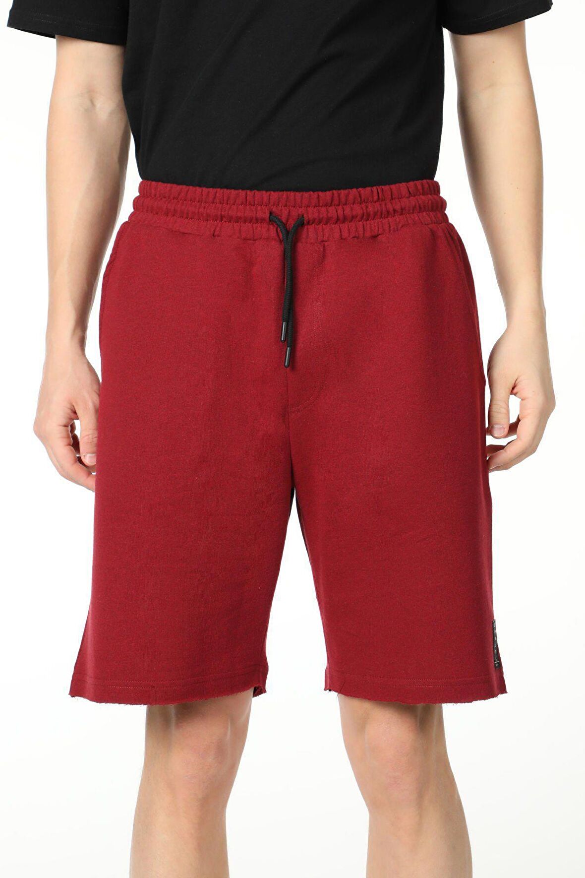 defy's ERKEK PAÇA DETAYLI ŞORT BORDO - S