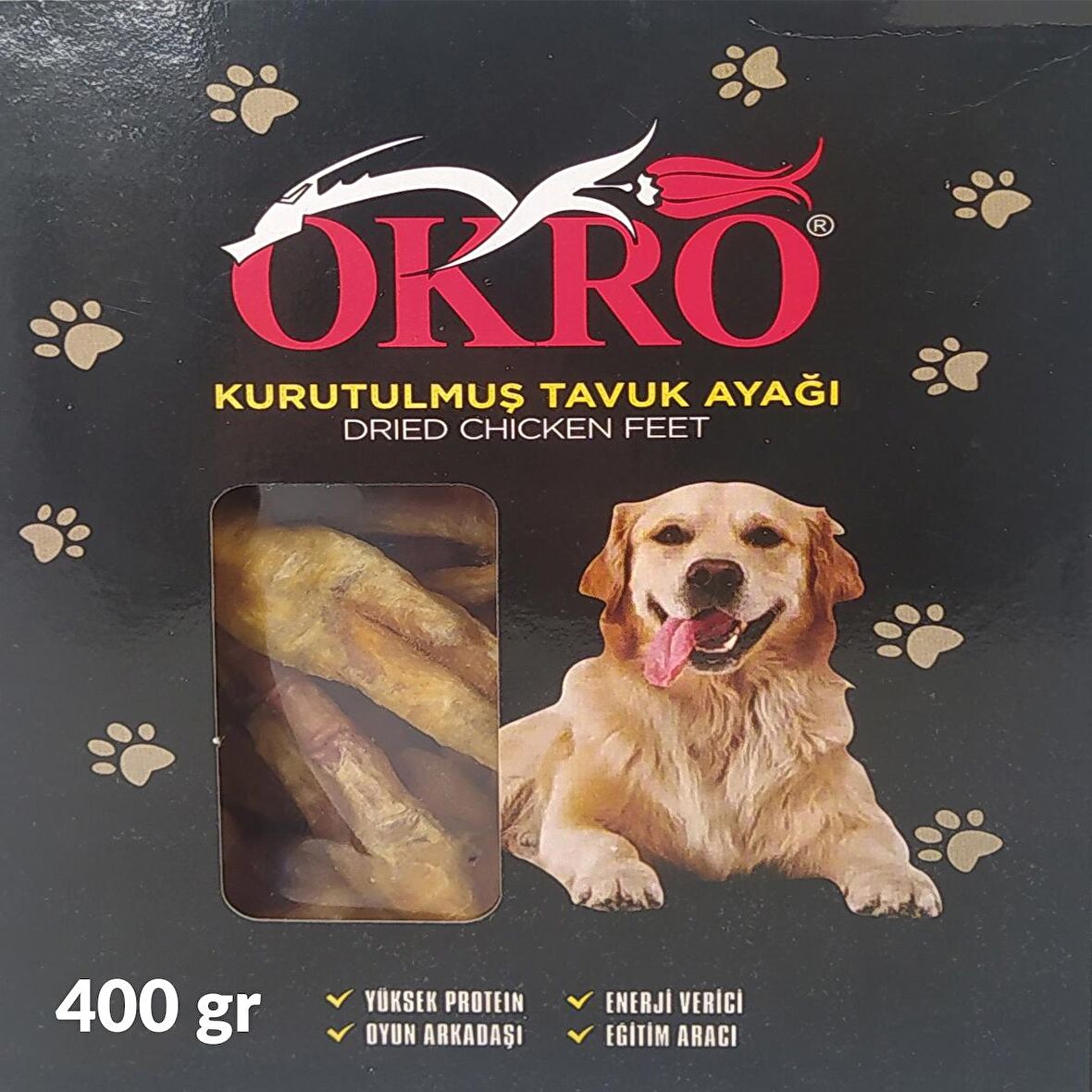 Okro Kurutulmuş Tavuk Ayağı 400gr Köpek Ödül Maması