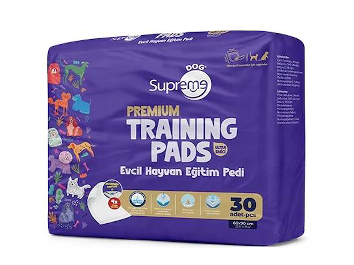 Supreme Dog Premium Evcil Hayvan Eğitim Pedi 30'lu