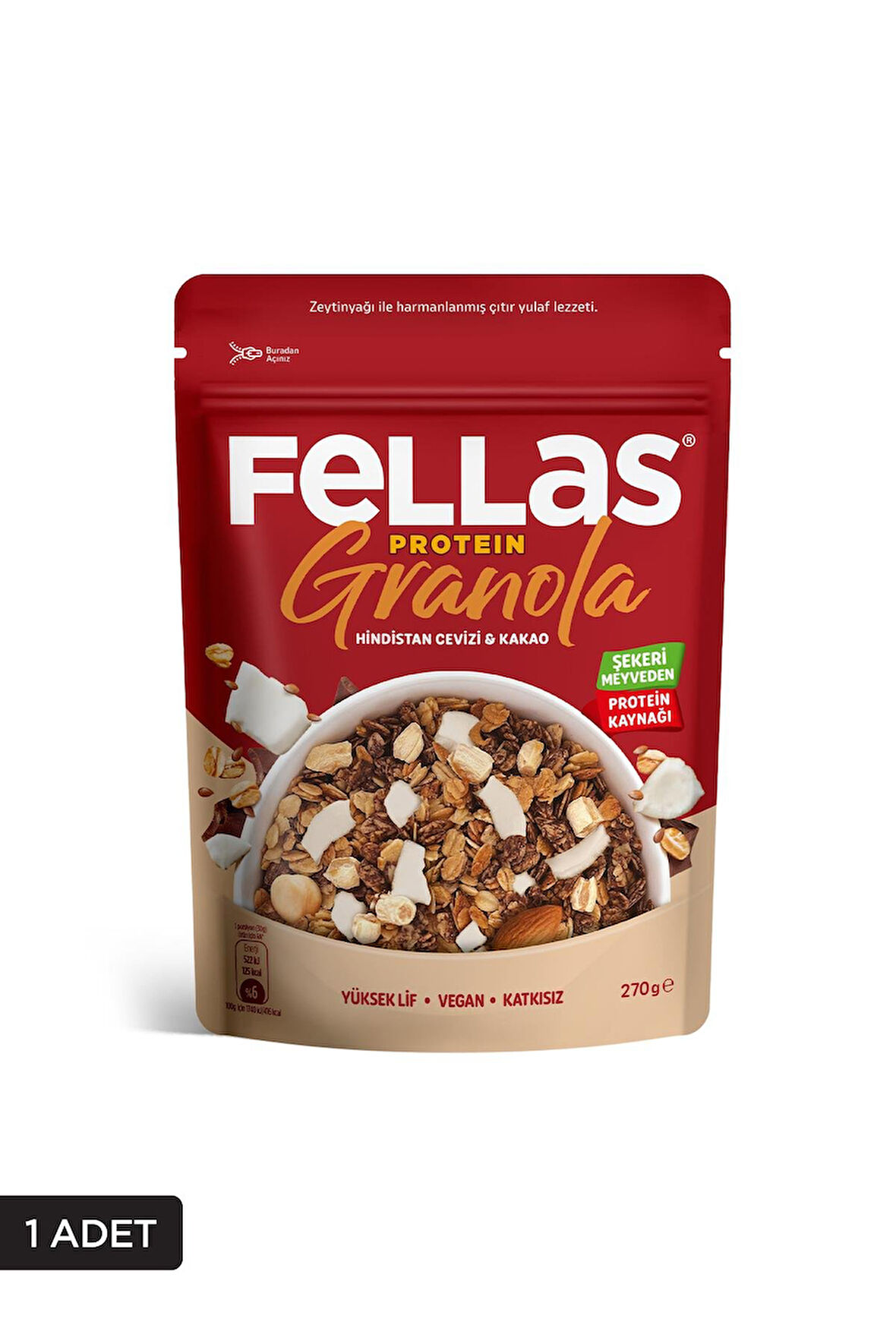 Fellas Protein Granola - Hindistan Cevizi & Kakao 270g
