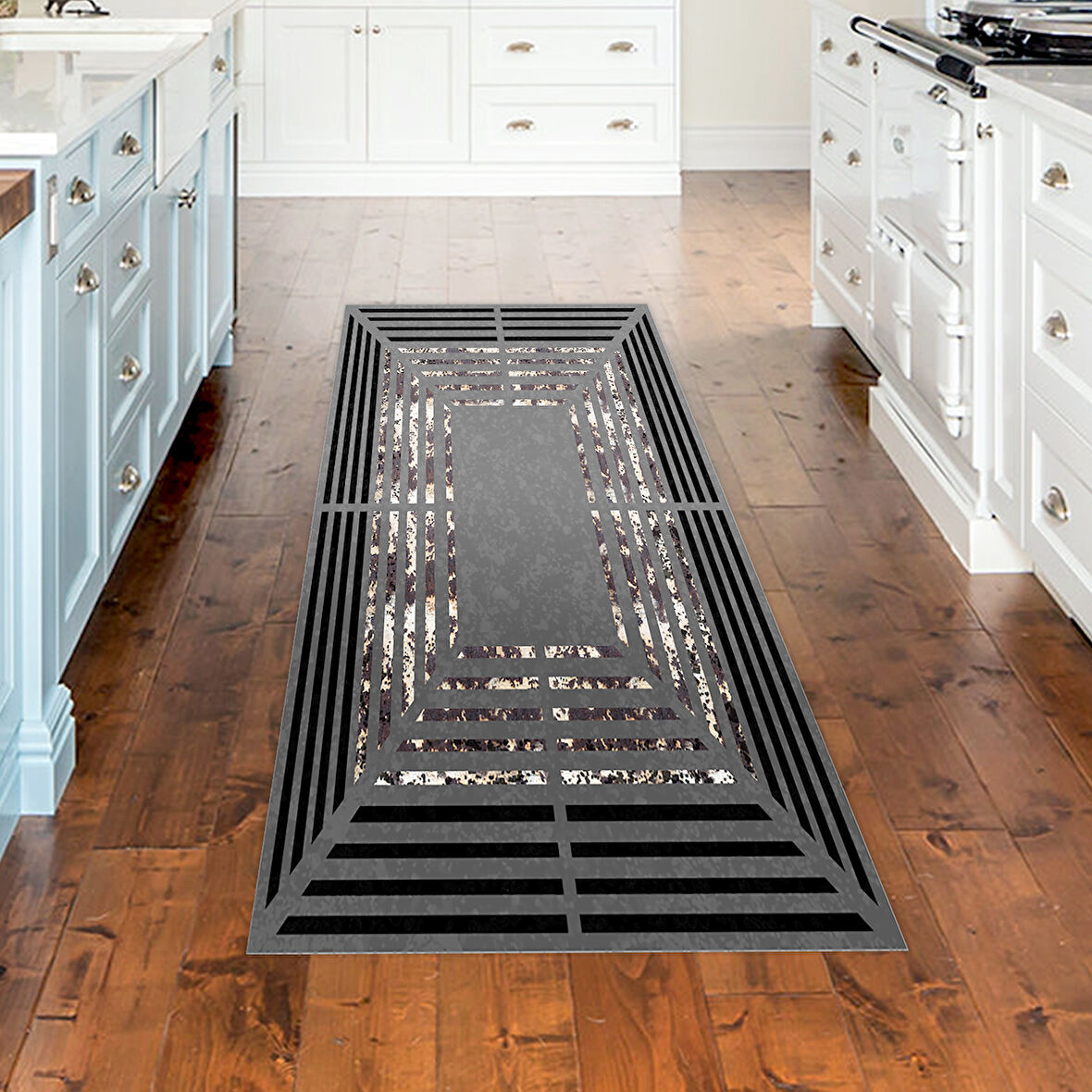 Dekoreko Kaymaz Taban Djt Mutfak Halısı Star Pamuk Modern M5132