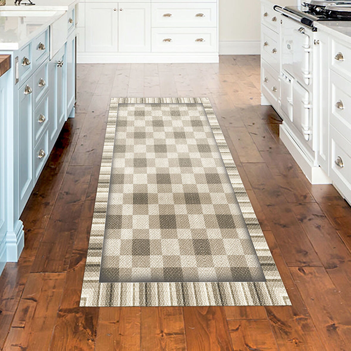 Dekoreko Kaymaz Taban Djt Mutfak Halısı Yıldız Deri Modern 1913