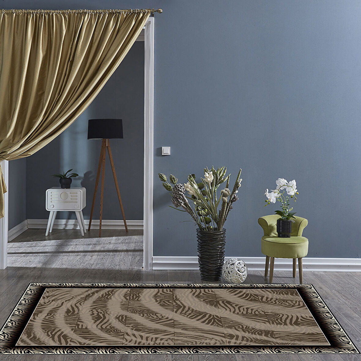 Dekoreko Kaymaz Taban Djt Salon Halısı Yıldız Deri Modern 1912