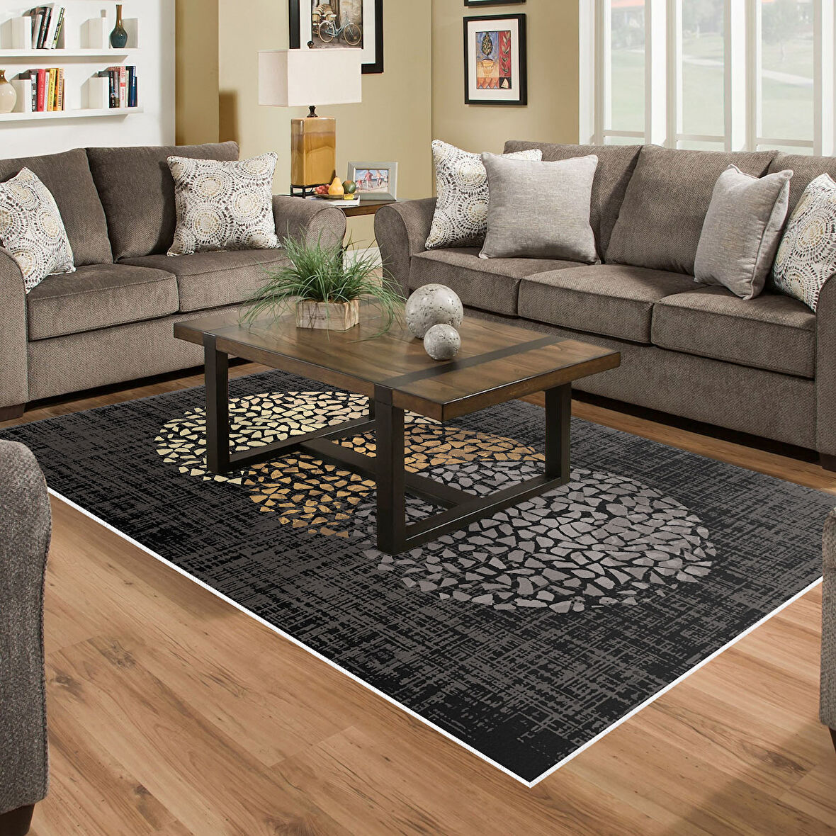 Dekoreko Kaymaz Taban Djt Salon Halısı Trend Modern E4052