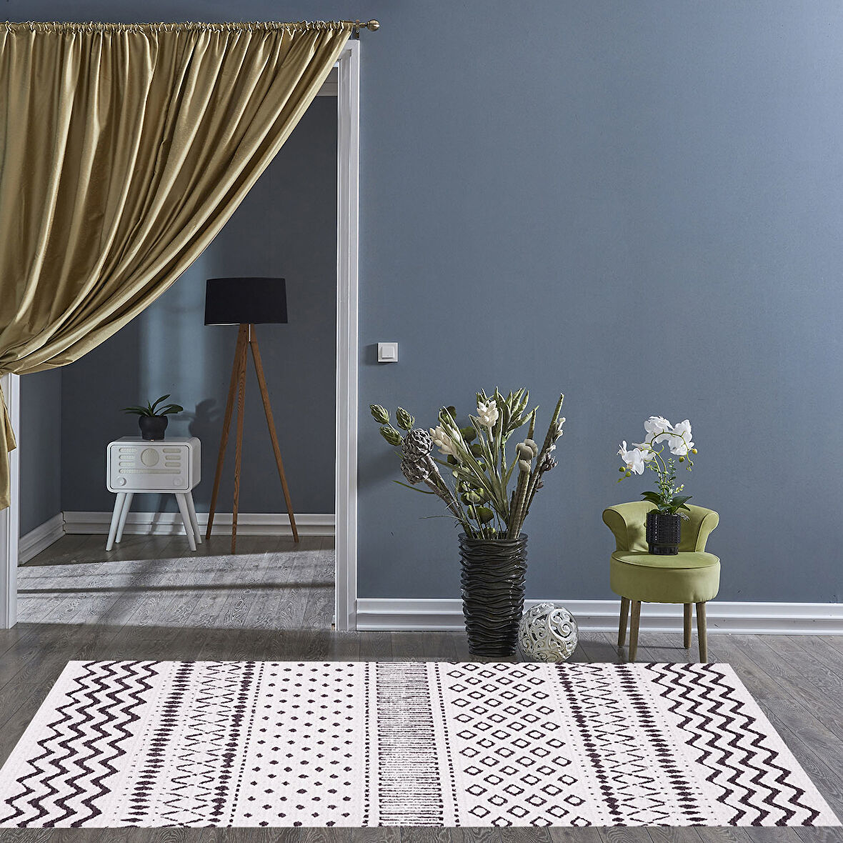 Dekoreko Kaymaz Taban Djt Salon Halısı Trend İskandinav F5086