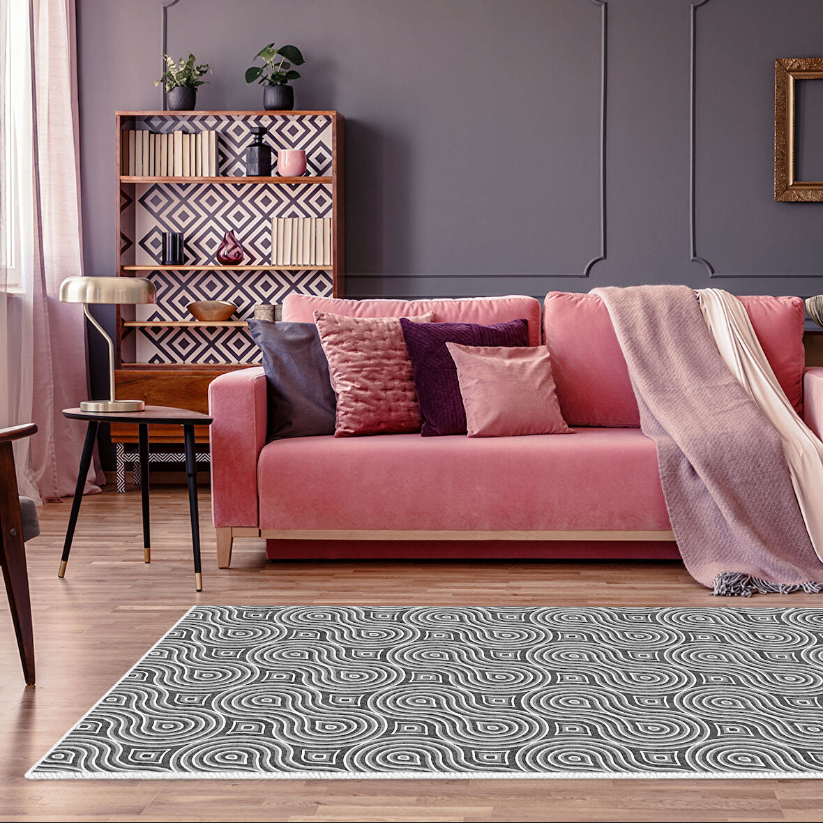 Dekoreko Kaymaz Taban Djt Salon Halısı Trend Modern 605M