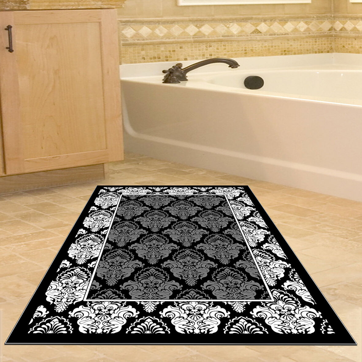 Dekoreko Kaymaz Taban Djt Banyo Halısı Trend Modern 700M