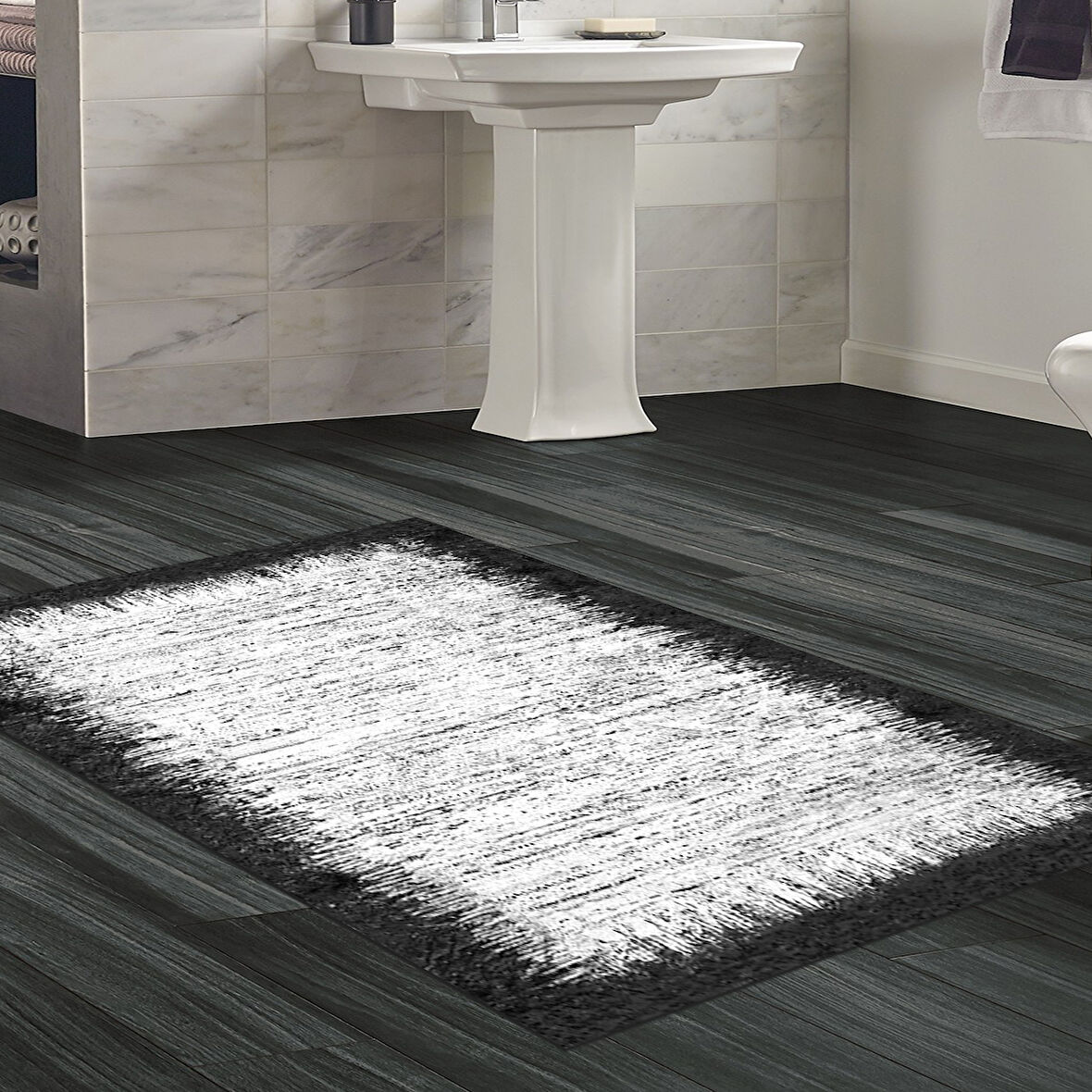 Dekoreko Kaymaz Taban Djt Banyo Halısı Yıldız Deri Modern 1342