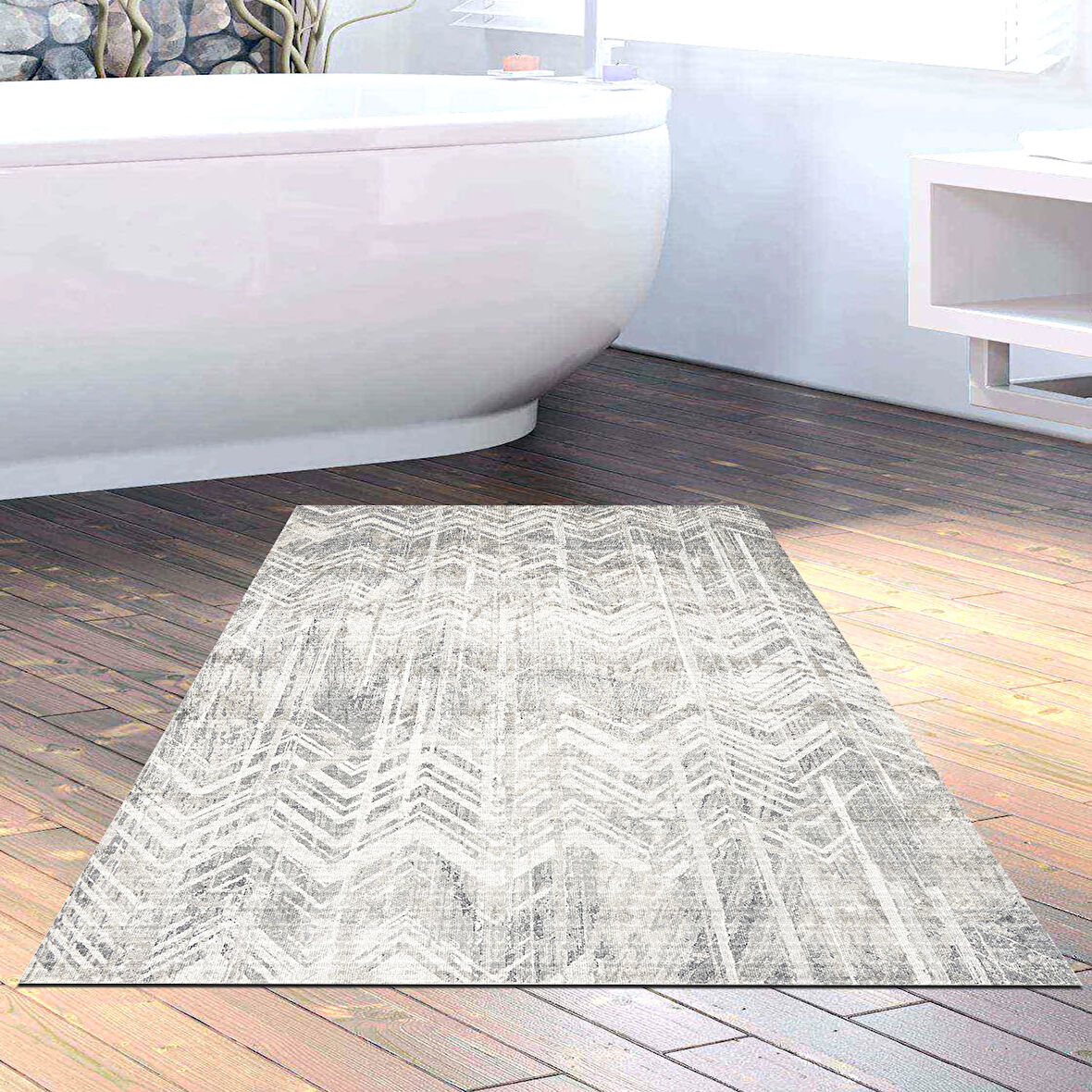 Dekoreko Kaymaz Taban Djt Banyo Halısı Yıldız Deri İskandinav F5083