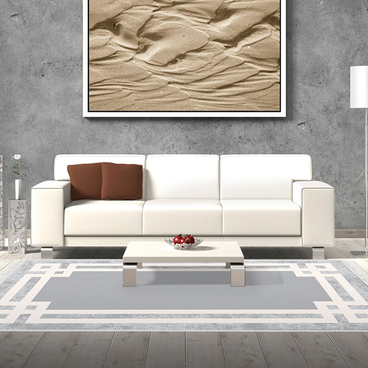 Dekoreko Kaymaz Taban Djt Salon Halısı Star Pamuk Saçaklı Modern 657M