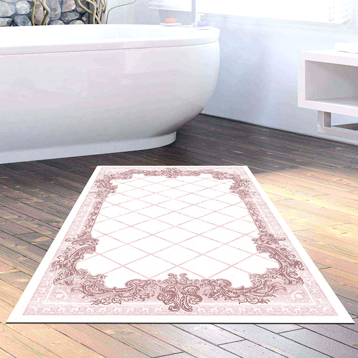 Dekoreko Kaymaz Taban Djt Banyo Halısı Trend Modern 748