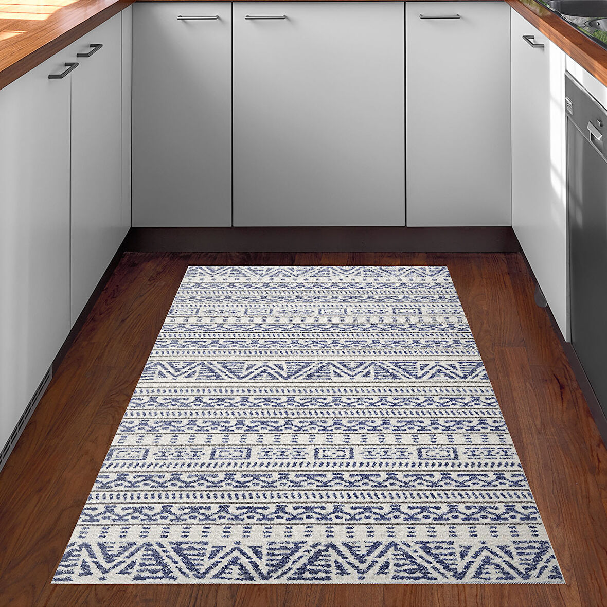 Dekoreko Kaymaz Taban Djt Mutfak Halısı Trend İskandinav F5082