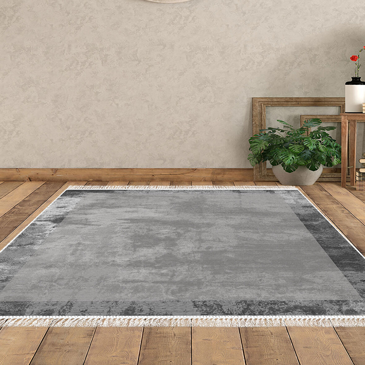 Dekoreko Kaymaz Taban Djt Salon Halısı Trend Saçaklı Modern 1921