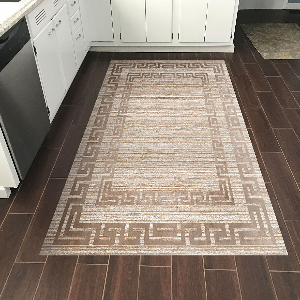 Dekoreko Kaymaz Taban Djt Mutfak Halısı Yıldız Deri Modern F5036