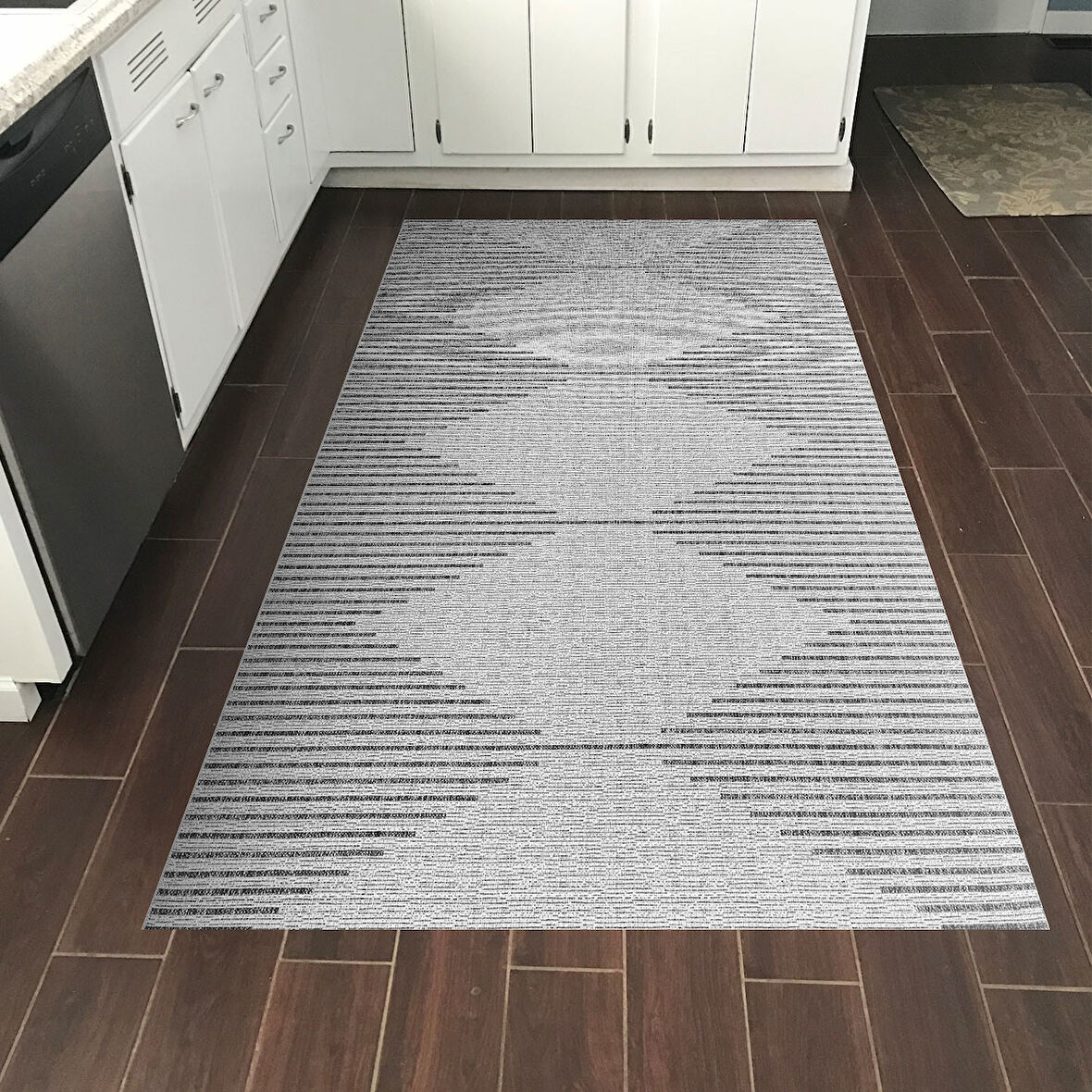 Dekoreko Kaymaz Taban Djt Mutfak Halısı Yıldız Deri İskandinav F5085