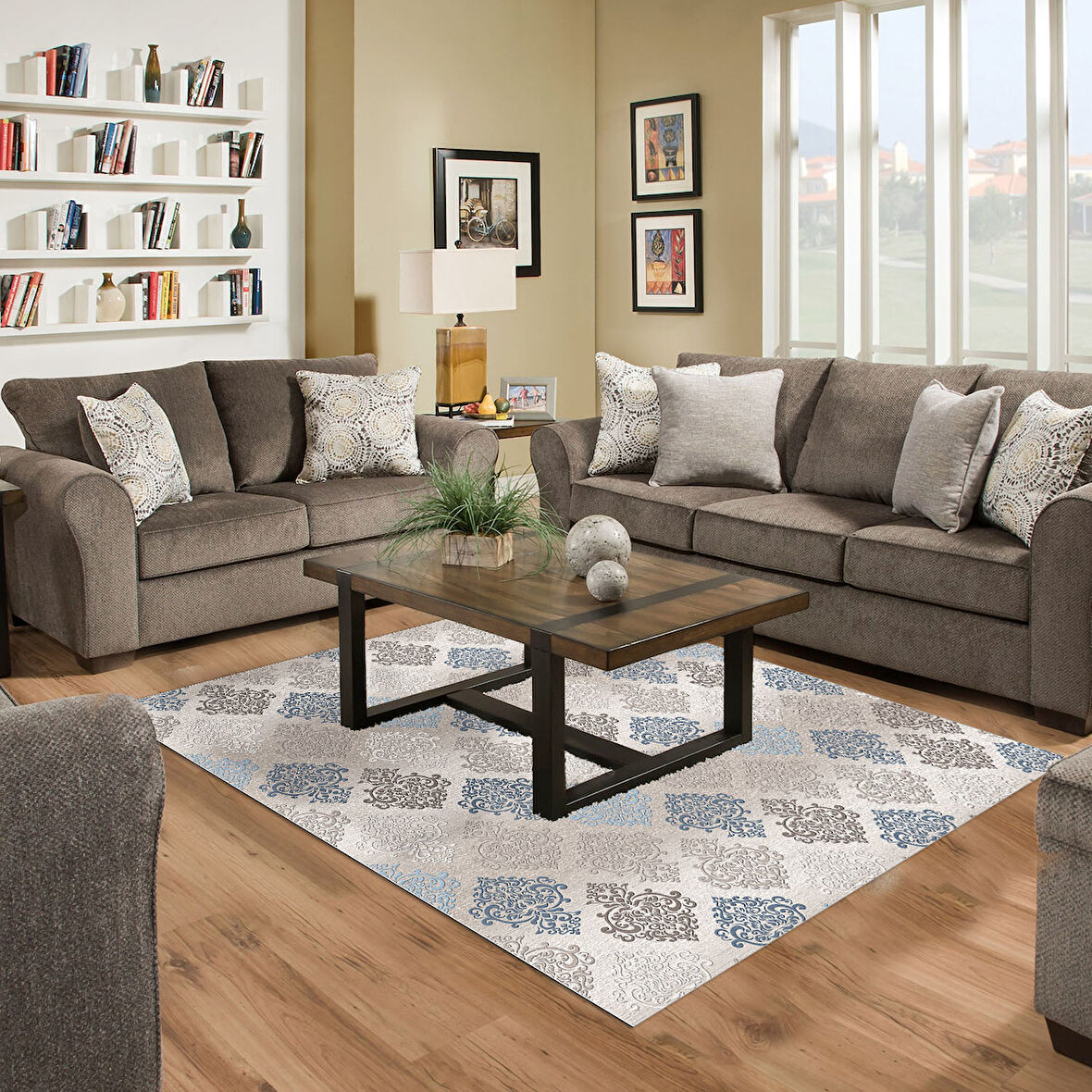 Dekoreko Kaymaz Taban Djt Salon Halısı Star Pamuk Modern 674M