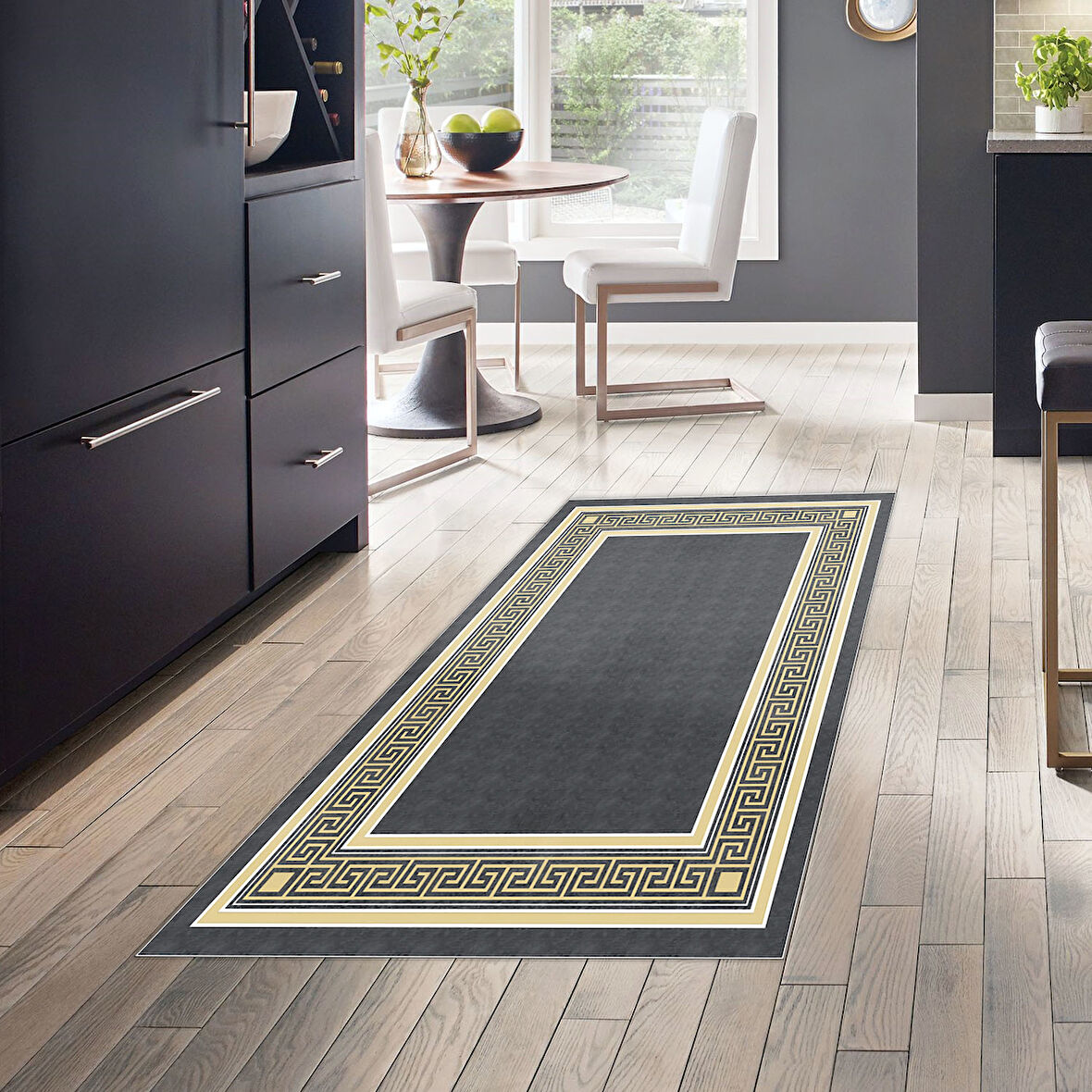 Dekoreko Kaymaz Taban Djt Mutfak Halısı Yıldız Deri Modern M5140