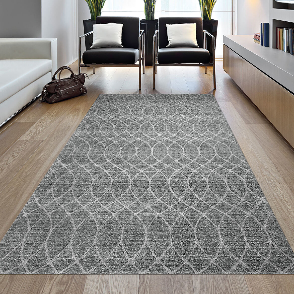 Dekoreko Kaymaz Taban Djt Salon Halısı Yıldız Deri İskandinav F5084