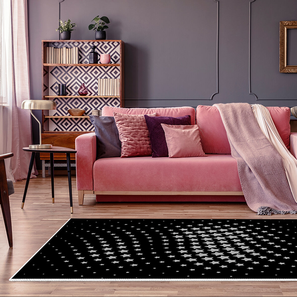 Dekoreko Kaymaz Taban Djt Salon Halısı Yıldız Deri Modern 723