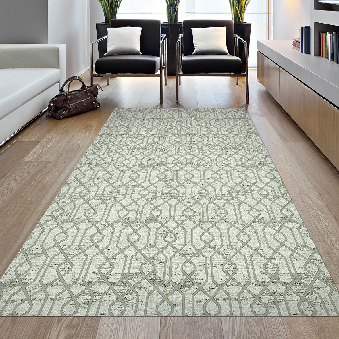 Dekoreko Kaymaz Taban Djt Salon Halısı Yıldız Deri Modern 757